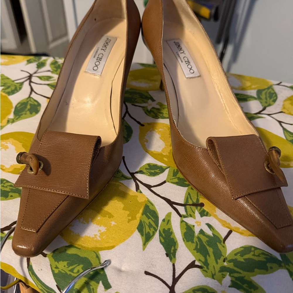 Jimmy Choo Tan Leather Heels